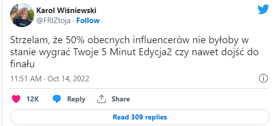 Friz krytykuje polskich influencerów